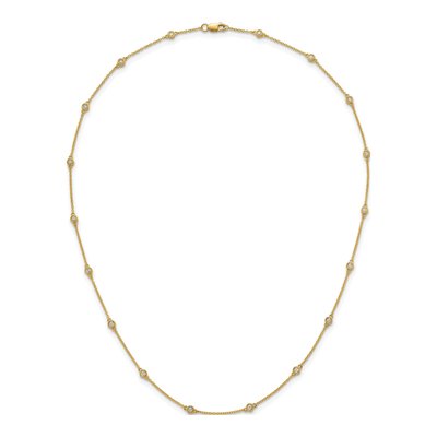14K Yellow Gold 1/2 ct tw Diamond Station Necklace – view 4