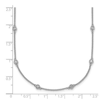 14K White Gold 1/2 ct tw Diamond Station Necklace – view 3