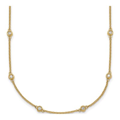 14K Yellow Gold 1/2 ct tw Diamond 20-Station Necklace