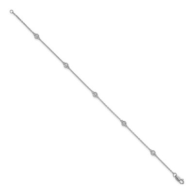 14K White Gold 1/6 ct tw Diamond Station Bracelet – view 2