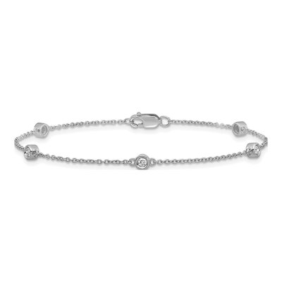 14K White Gold 1/6 ct tw Diamond Station Bracelet – view 3