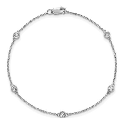 14K White Gold 1/6 ct tw Diamond Station Bracelet – view 4