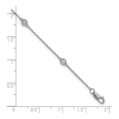 14K White Gold 1/6 ct tw Diamond Station Bracelet – view 5
