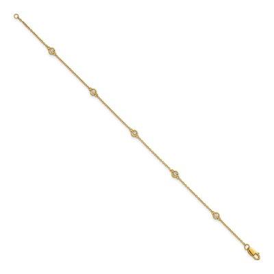 14K Yellow Gold 1/6 ct tw Diamond Cable Bracelet – view 2