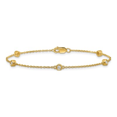 14K Yellow Gold 1/6 ct tw Diamond Cable Bracelet – view 3