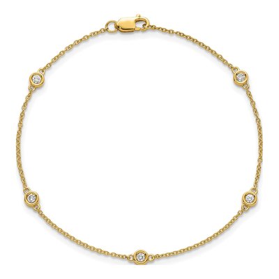 14K Yellow Gold 1/6 ct tw Diamond Cable Bracelet – view 4
