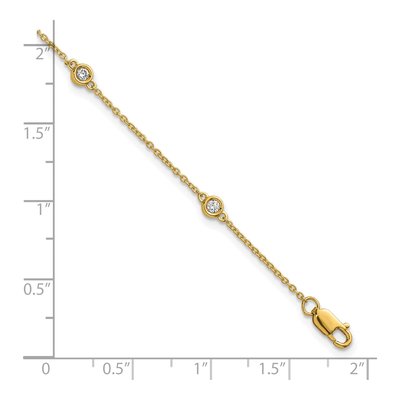14K Yellow Gold 1/6 ct tw Diamond Cable Bracelet – view 5