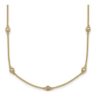 14K Yellow Gold 1/2 ct tw Diamond 13-Station Necklace