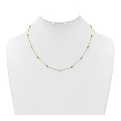 14K Yellow Gold 1/2 ct tw Diamond Station Necklace – view 3