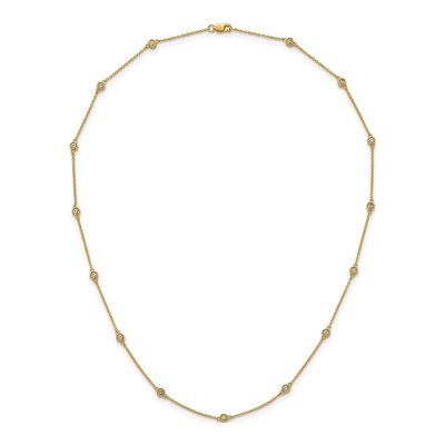 14K Yellow Gold 1/2 ct tw Diamond Station Necklace – view 4