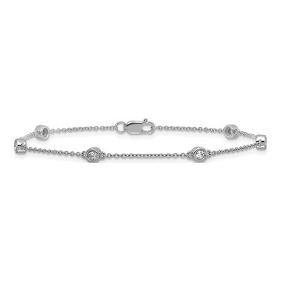 14K White Gold 1/5 ct tw Diamond Station Bracelet – view 3