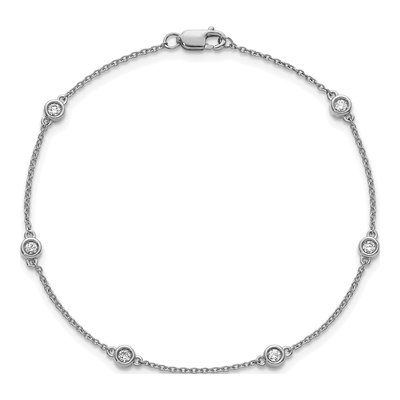 14K White Gold 1/5 ct tw Diamond Station Bracelet – view 4