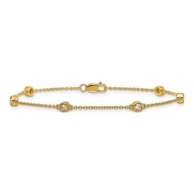 14K Yellow Gold 1/5 ct tw Diamond Cable Bracelet – view 3