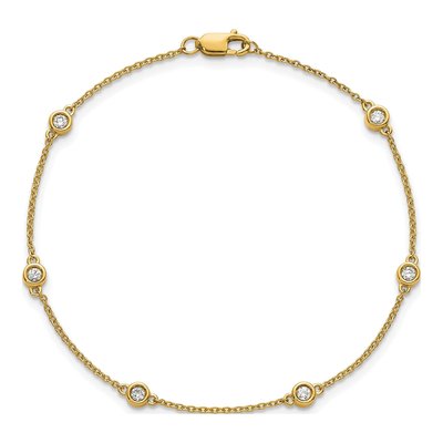 14K Yellow Gold 1/5 ct tw Diamond Cable Bracelet – view 4
