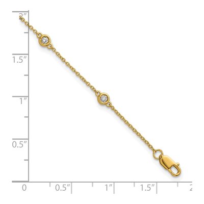 14K Yellow Gold 1/5 ct tw Diamond Cable Bracelet – view 5
