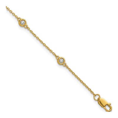 14K Yellow Gold 1/5 ct tw Diamond Cable Bracelet