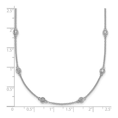14K White Gold 1/2 ct tw Diamond 16-Inch Station Necklace – view 3