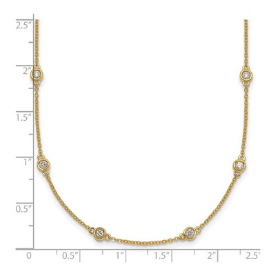 14K Yellow Gold 1/2 ct tw Diamond Station Necklace – view 3