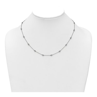 14K White Gold 5/8 ct tw Diamond Station Necklace – view 3