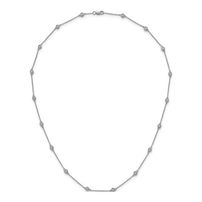 14K White Gold 5/8 ct tw Diamond Station Necklace – view 4