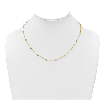 14K Yellow Gold 5/8 ct tw Diamond 18-Station Necklace – view 3