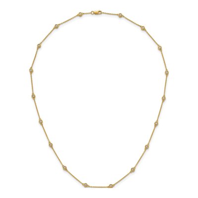 14K Yellow Gold 5/8 ct tw Diamond 18-Station Necklace – view 4