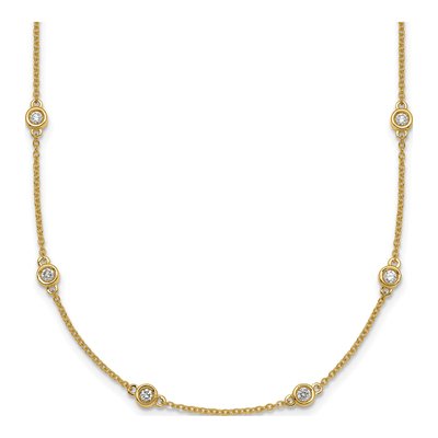 14K Yellow Gold 5/8 ct tw Diamond 18-Station Necklace