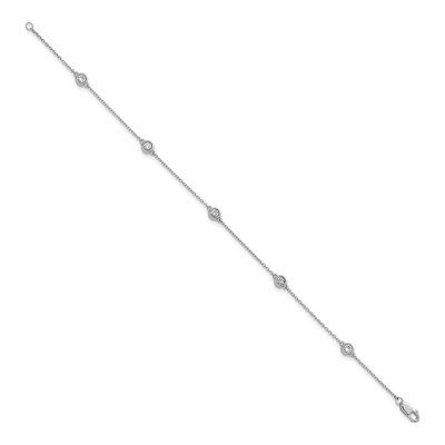 14K White Gold 1/3 ct tw Diamond 5-Station Bracelet – view 2