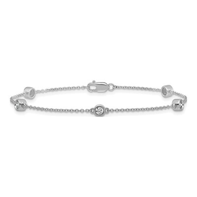 14K White Gold 1/3 ct tw Diamond 5-Station Bracelet – view 3