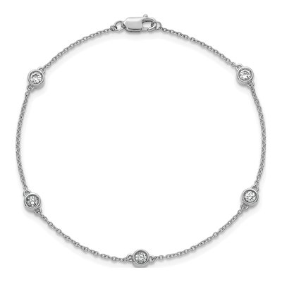 14K White Gold 1/3 ct tw Diamond 5-Station Bracelet – view 4