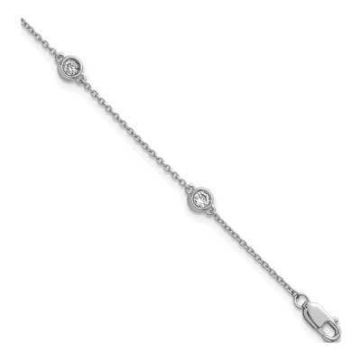 14K White Gold 1/3 ct tw Diamond 5-Station Bracelet