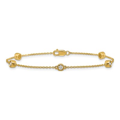 14K Yellow Gold 1/3 ct tw Diamond Station Bracelet – view 3