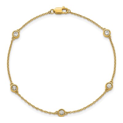 14K Yellow Gold 1/3 ct tw Diamond Station Bracelet – view 4