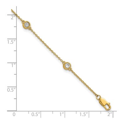 14K Yellow Gold 1/3 ct tw Diamond Station Bracelet – view 5