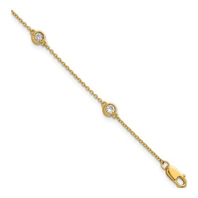 14K Yellow Gold 1/3 ct tw Diamond Station Bracelet