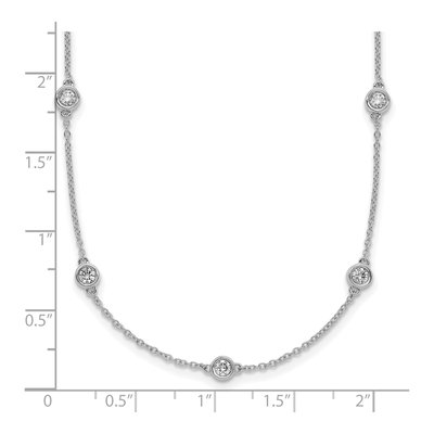 14K White Gold 3/4 ct tw Diamond Bezel-Set Cable 13-Station Necklace – view 3