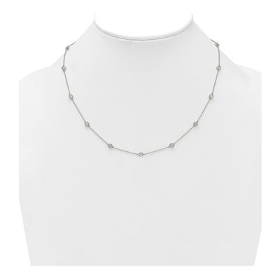 14K White Gold 7/8 ct tw Diamond Station Necklace – view 3