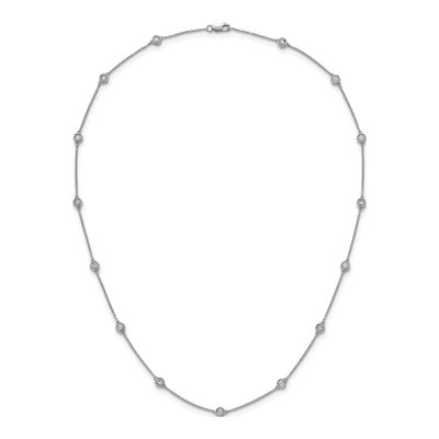 14K White Gold 7/8 ct tw Diamond Station Necklace – view 4