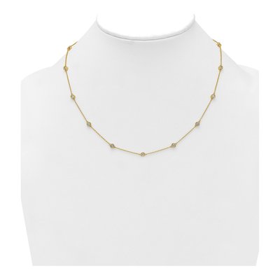 14K Yellow Gold 7/8 ct tw Diamond Station Necklace – view 3
