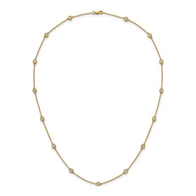 14K Yellow Gold 7/8 ct tw Diamond Station Necklace – view 4