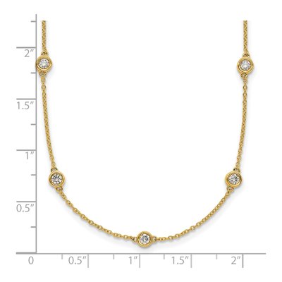 14K Yellow Gold 7/8 ct tw Diamond Station Necklace – view 5