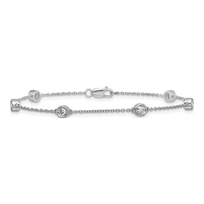 14K White Gold 1/3 ct tw Diamond Station Bracelet – view 3