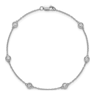 14K White Gold 1/3 ct tw Diamond Station Bracelet – view 4