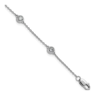 14K White Gold 1/3 ct tw Diamond Station Bracelet