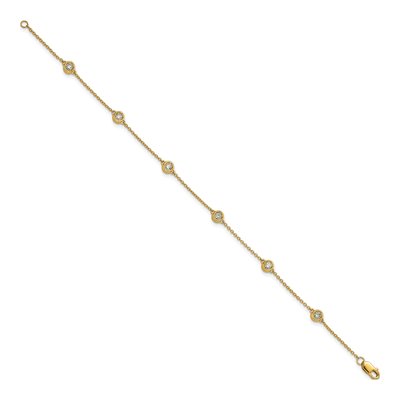 14K Yellow Gold 1/3 ct tw Diamond Bezel Station Bracelet – view 2