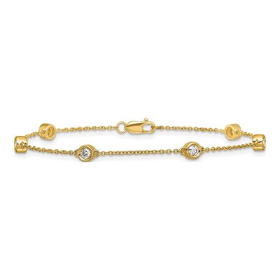 14K Yellow Gold 1/3 ct tw Diamond Bezel Station Bracelet – view 3