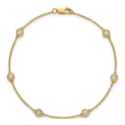 14K Yellow Gold 1/3 ct tw Diamond Bezel Station Bracelet – view 4