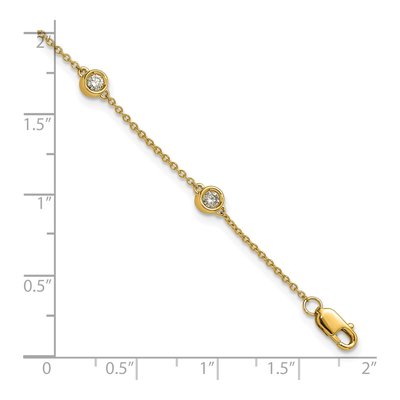 14K Yellow Gold 1/3 ct tw Diamond Bezel Station Bracelet – view 5