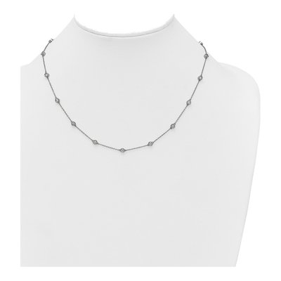 14K White Gold 1 ct tw Diamond Station Necklace – view 3