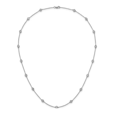 14K White Gold 1 ct tw Diamond Station Necklace – view 4